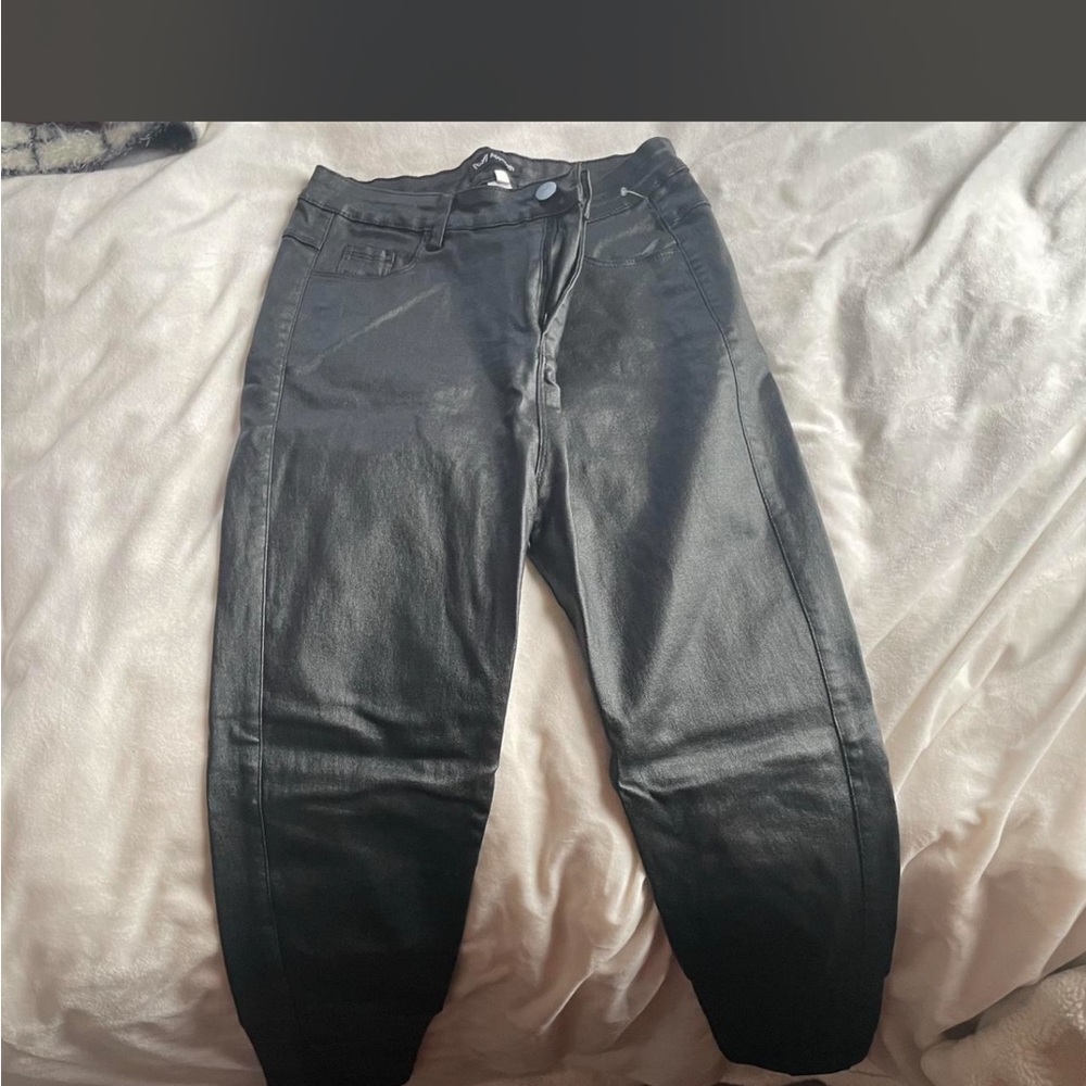 Black Faux Leather Pants